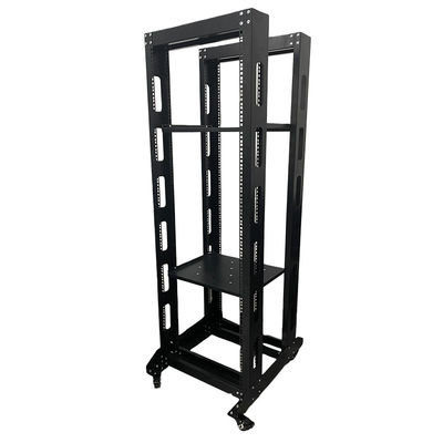 6U Heavy Duty 4 Post Open Frame Server Rack per l'organizzazione di reti CCTV e all'aperto